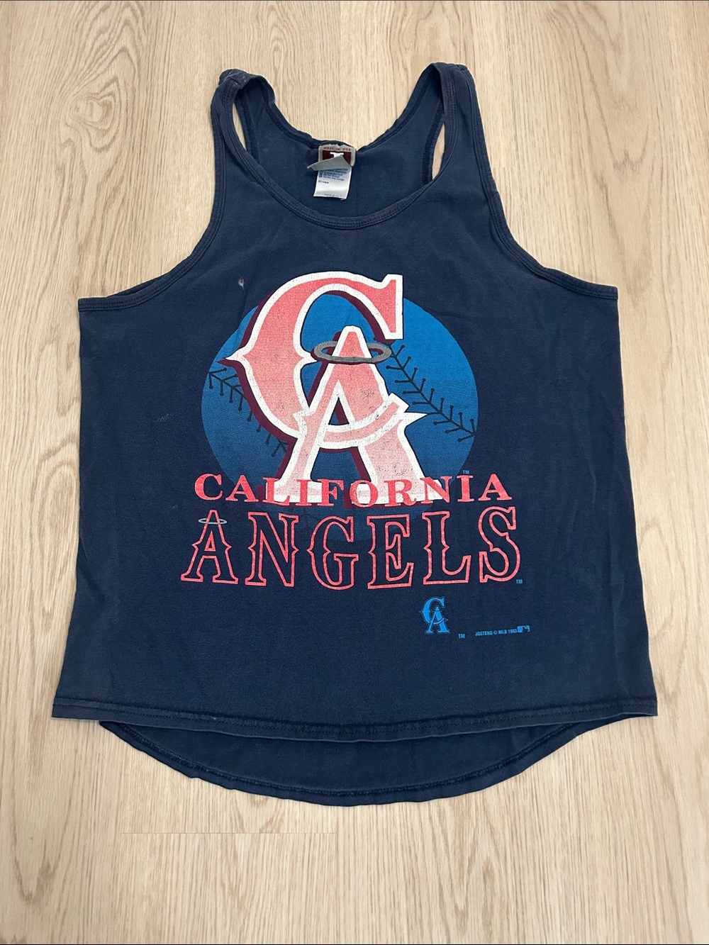 1993 California Angels baseball Navy Graphic Tank Top size Large